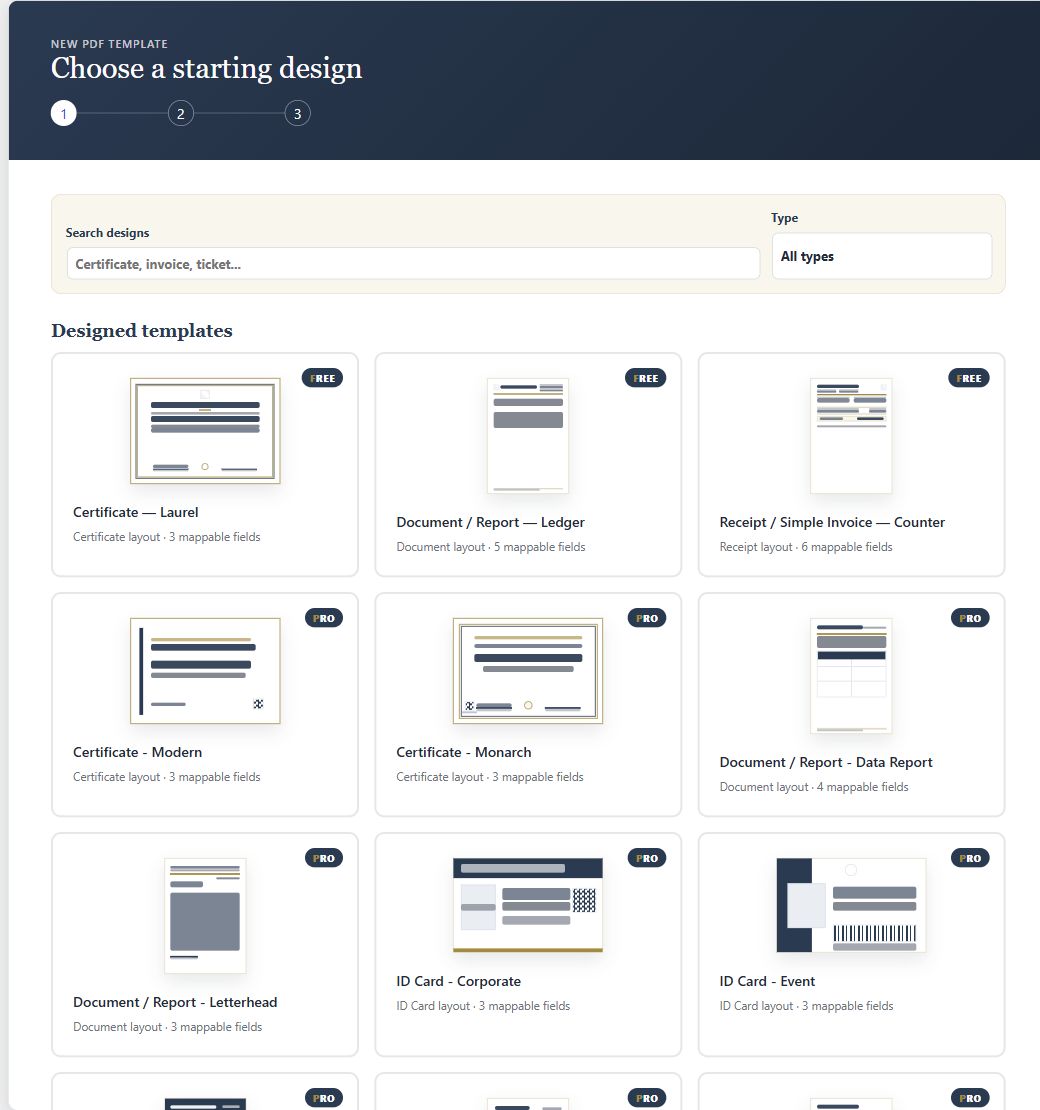 EntryFoundry starting design picker